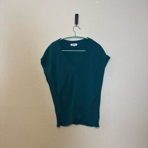 525 America Cream V-Neck Cotton Knit Sweater Vest Size Medium